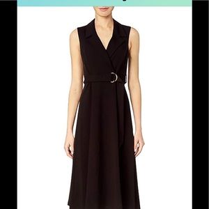 Calvin Klein Sleeveless Faux Belted Wrap Dress